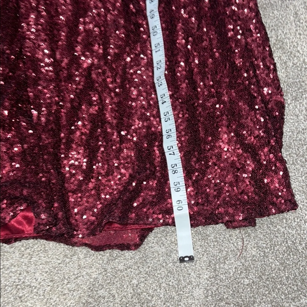 Revelry Red long deep evening dress One Shoulder SequiGown for Weddings zs 22 - Picture 12 of 16